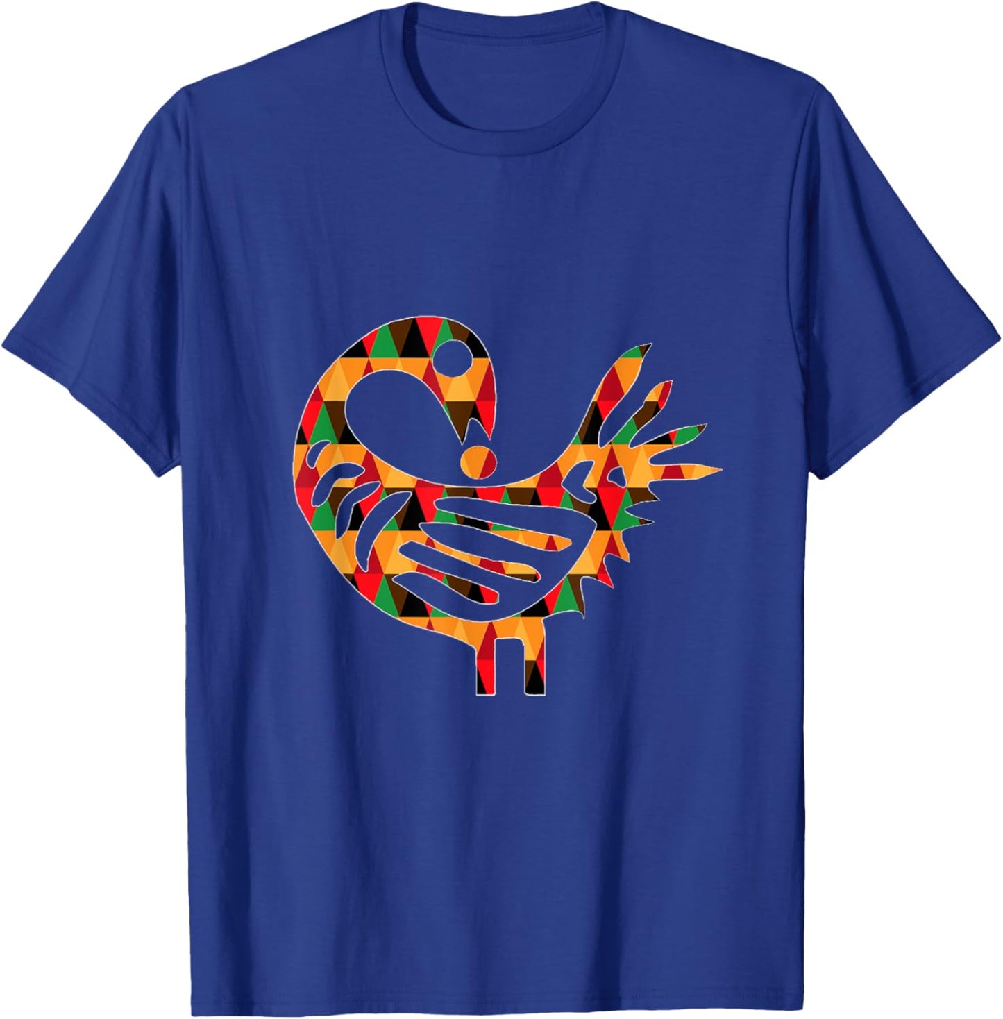 Sankofa Pattern Afrocentric Adinkra Symbol T-Shirt - T-Shirt | Royal