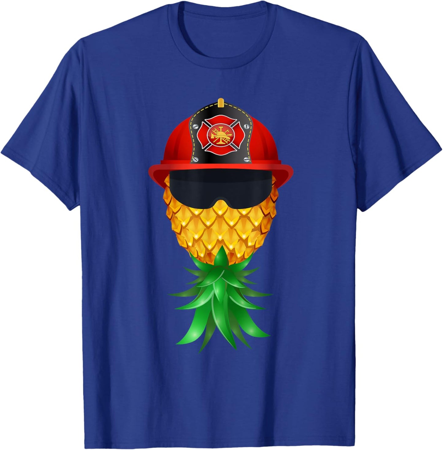 Swinger Upside Down Pineapple Firefighter Red Helmet T-Shirt - T-Shirt | Royal
