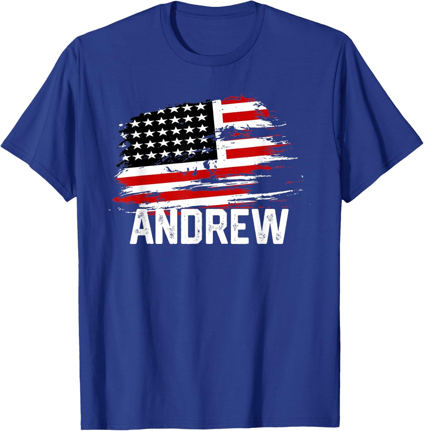 ANDREW USA Flag Personalized 4th of July ANDREW T-Shirt - T-Shirt | Royal