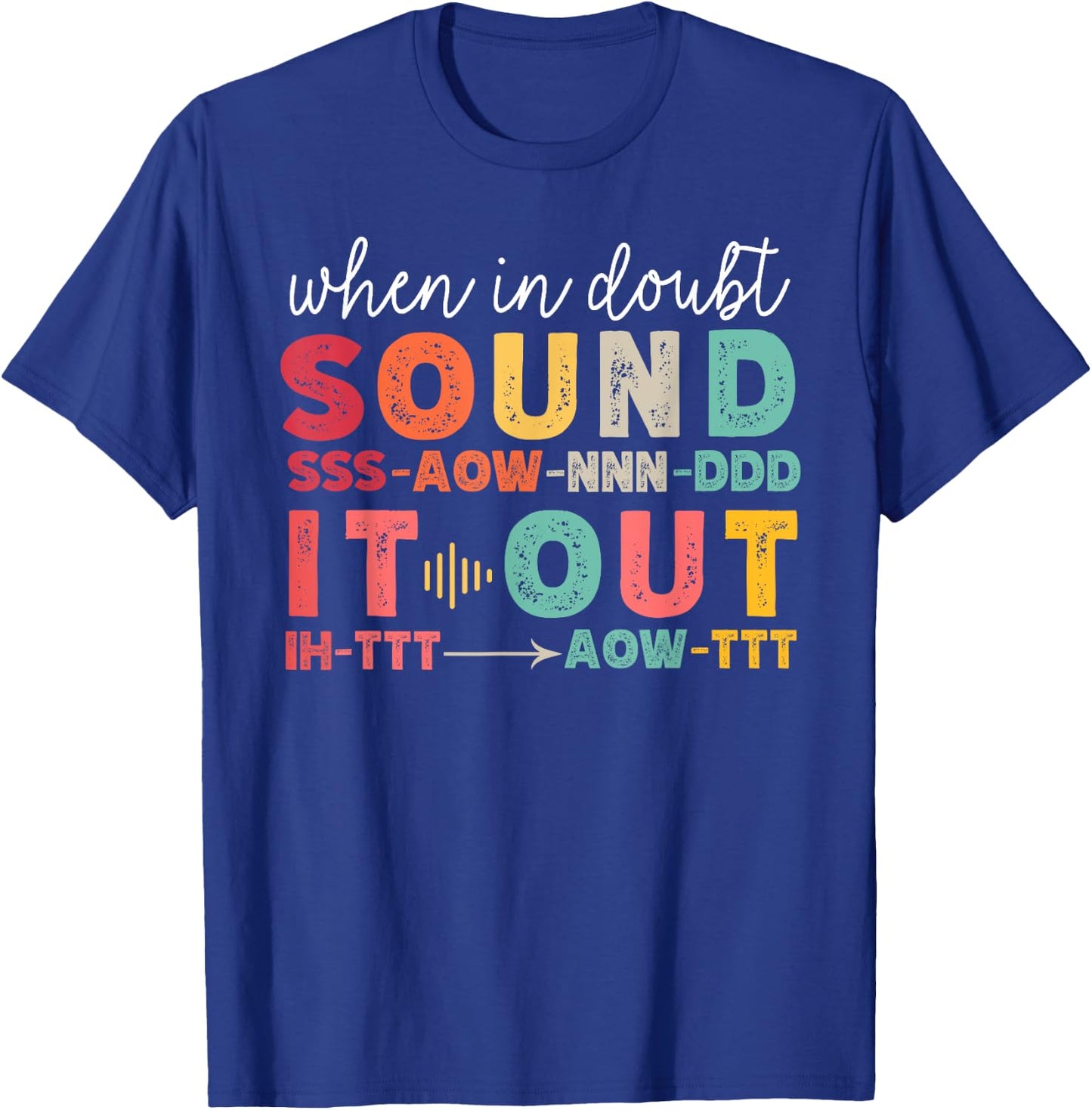 Phonemic Awareness Phonics Teacher Retro Science of Reading T-Shirt - T-Shirt | Royal