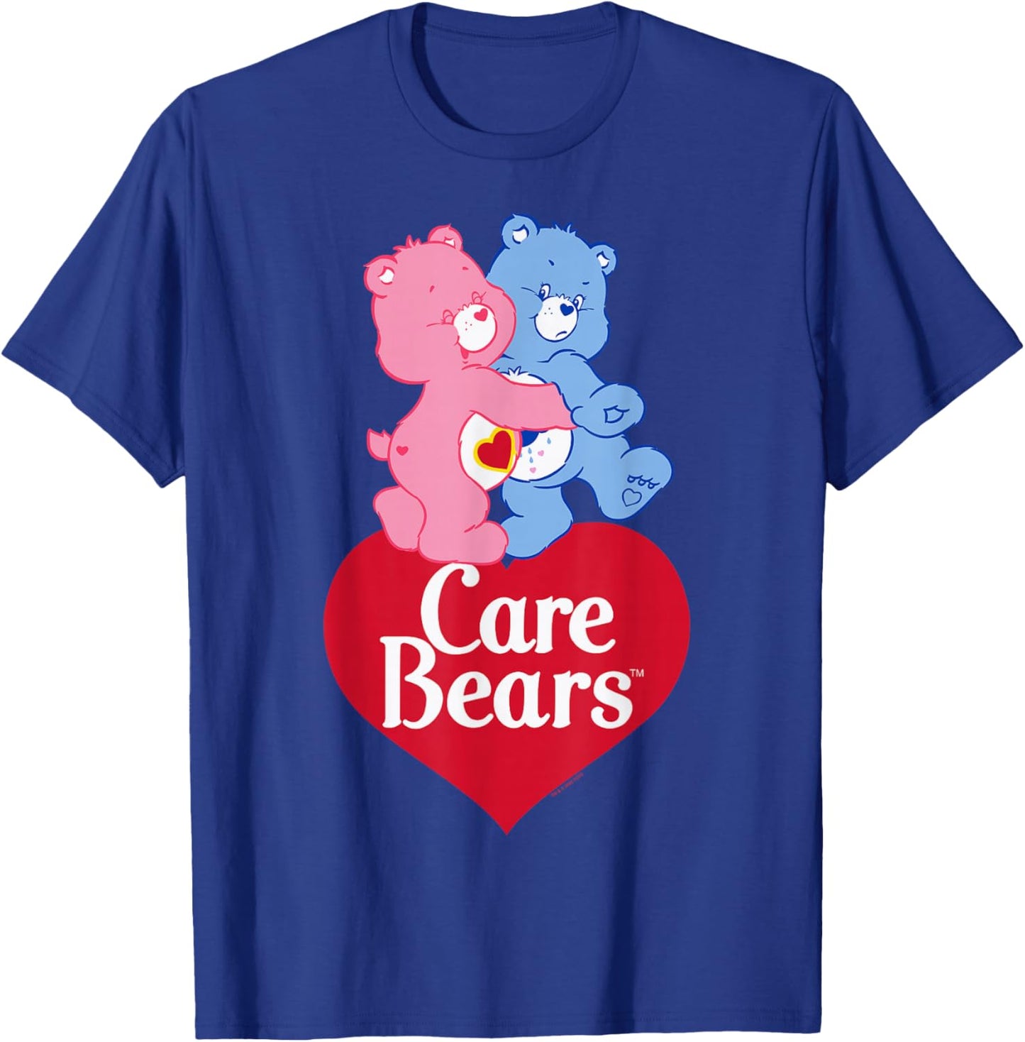 Care Bears Love-A-Lot Bear & Grumpy Valentine Hug Logo T-Shirt - T-Shirt | Royal