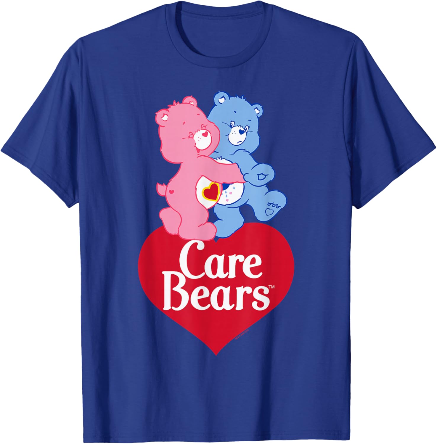 Care Bears Love-A-Lot Bear & Grumpy Valentine Hug Logo T-Shirt - T-Shirt | Royal