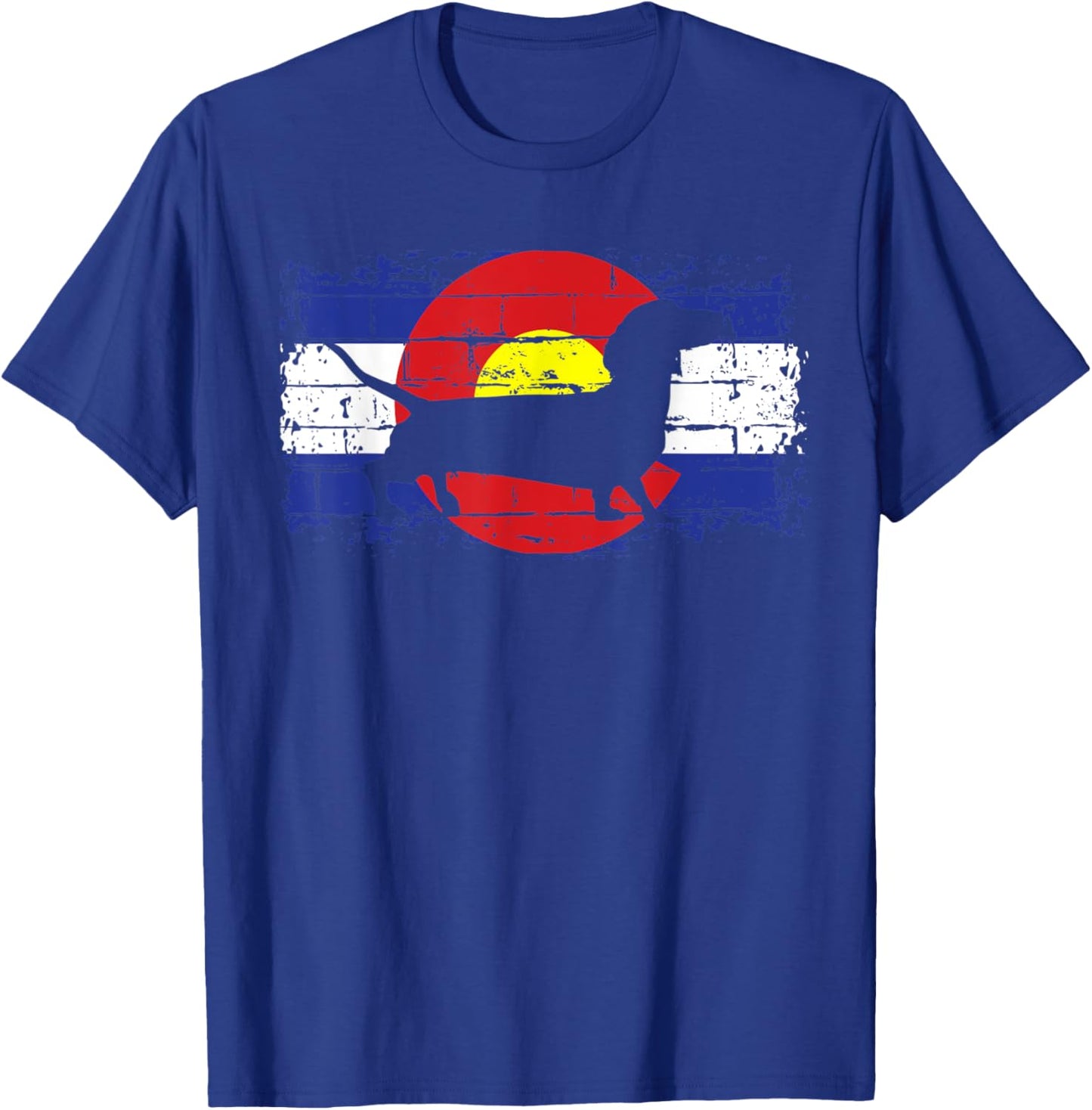 Colorado Flag Dachshund Wiener Dog Lover Pet Owner Doxie Men Women T-Shirt - T-Shirt | Royal