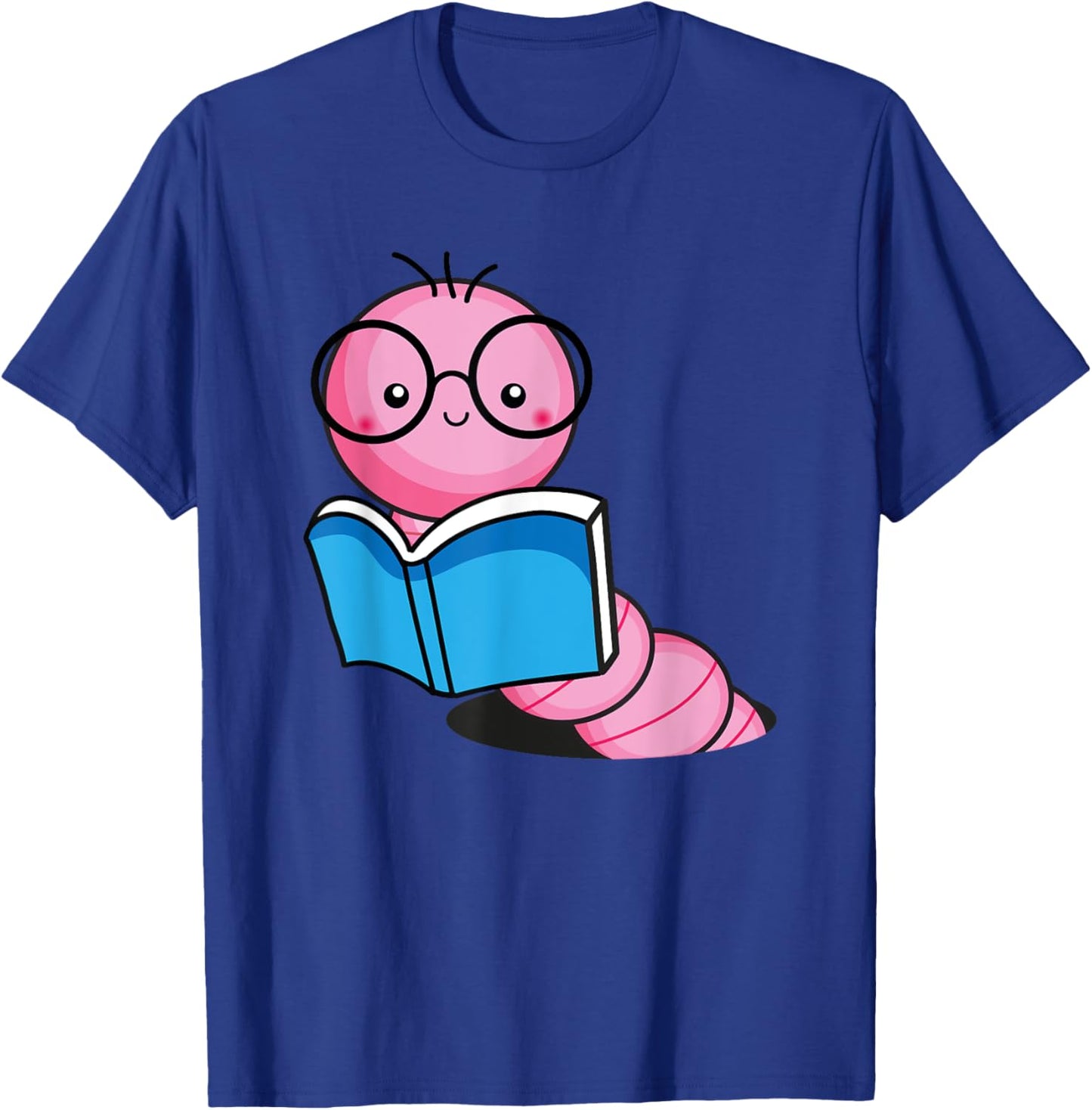 Book Worm Costume World Book Day Cute Kawaii Worm Reading T-Shirt - T-Shirt | Royal