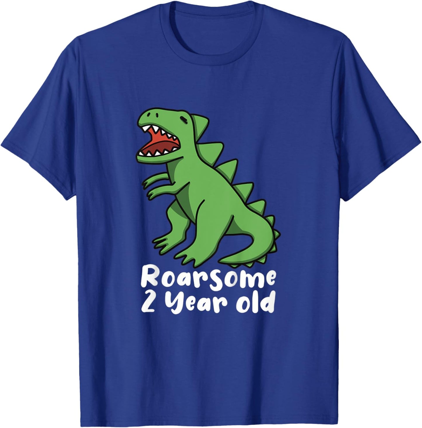 Kids Roarsome Awesome 2 Year Old Birthday Dinosaur T-Shirt - T-Shirt | Royal