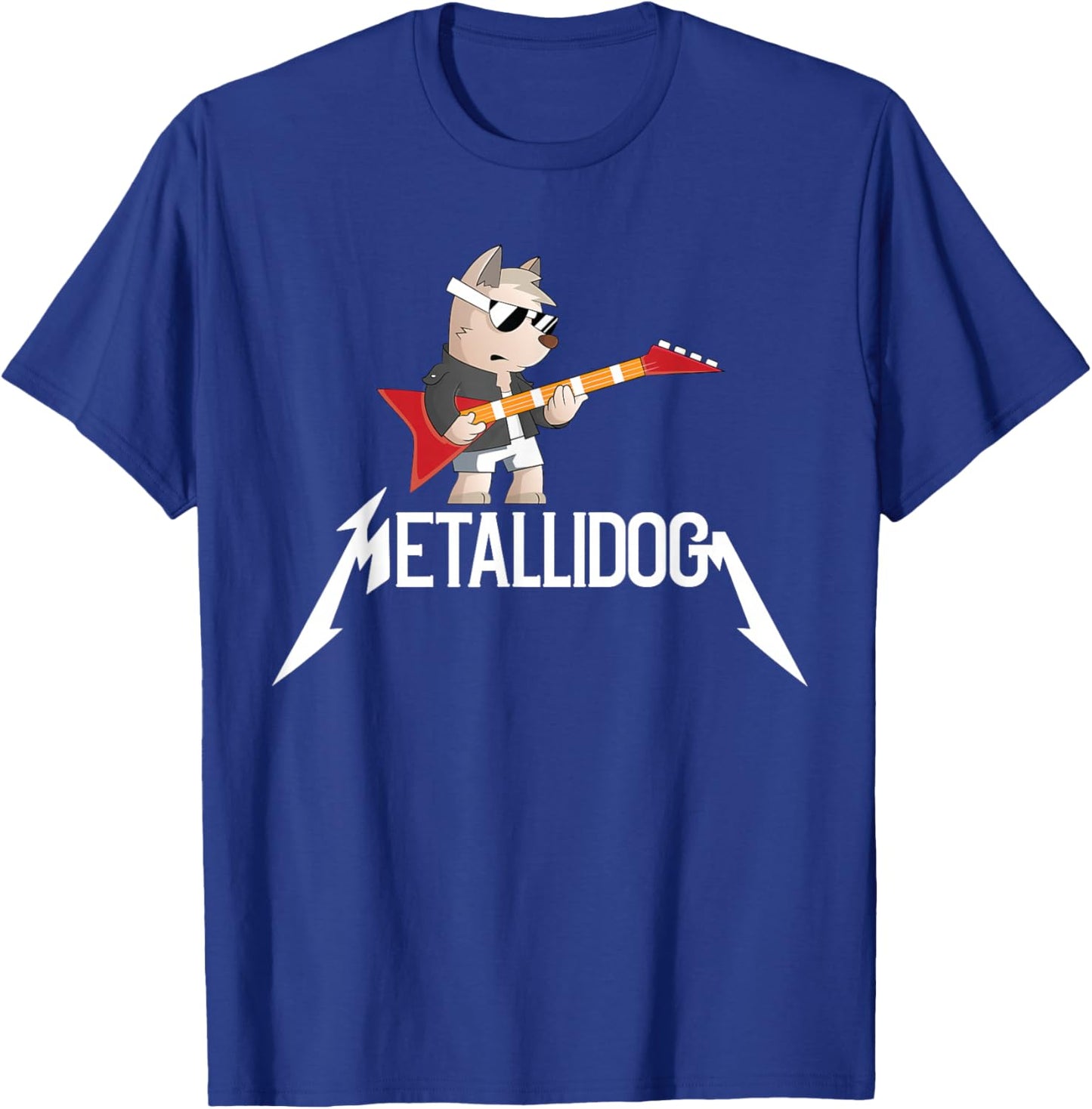Metalli-Dog Funny Rocker Puppy Doggie Pet Rock Music Lover Women Girls Kids T-Shirt - T-Shirt | Royal