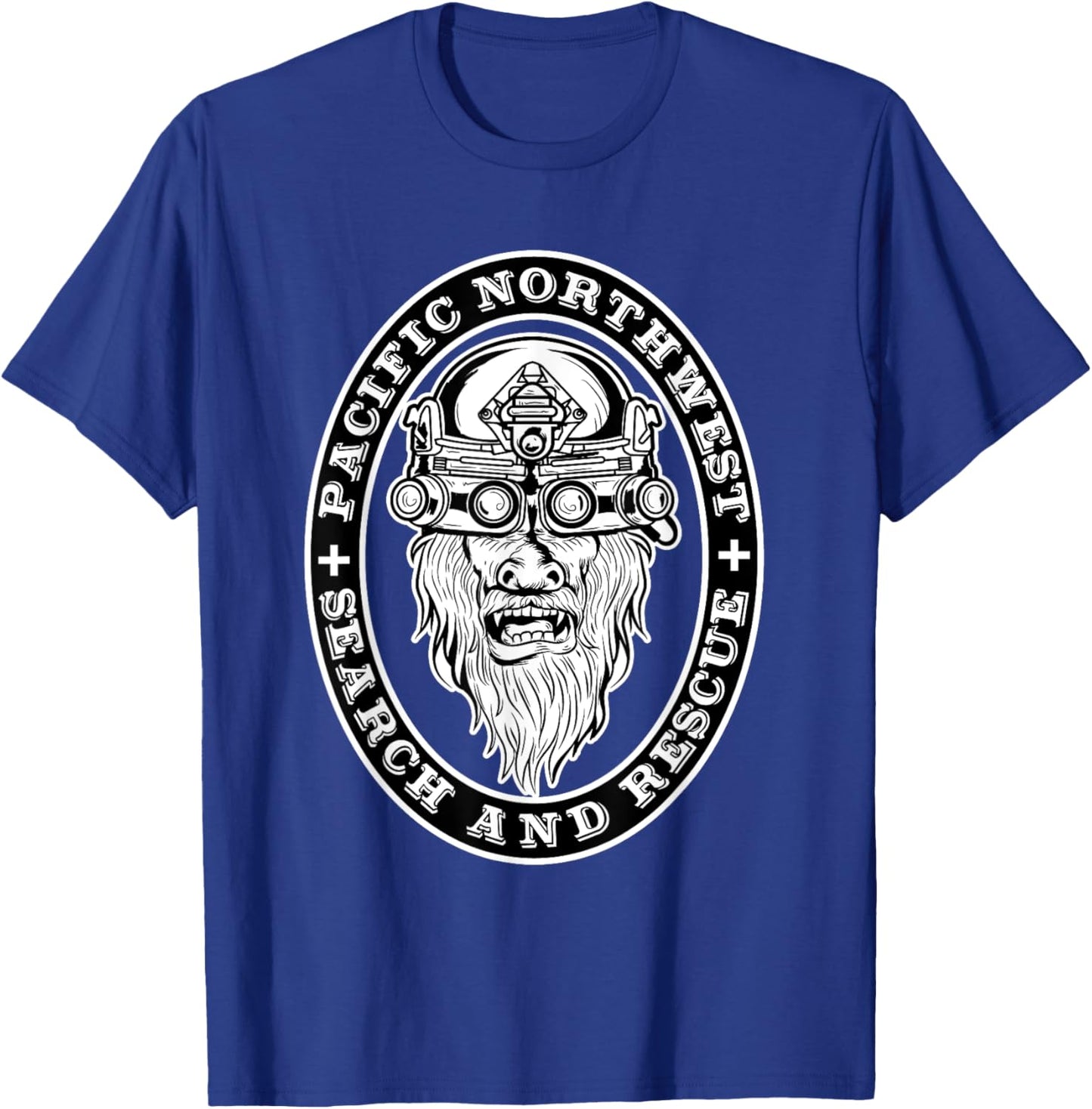 Funny Bigfoot Pacific Northwest Search and Rescue Sasquatch T-Shirt - T-Shirt | Royal