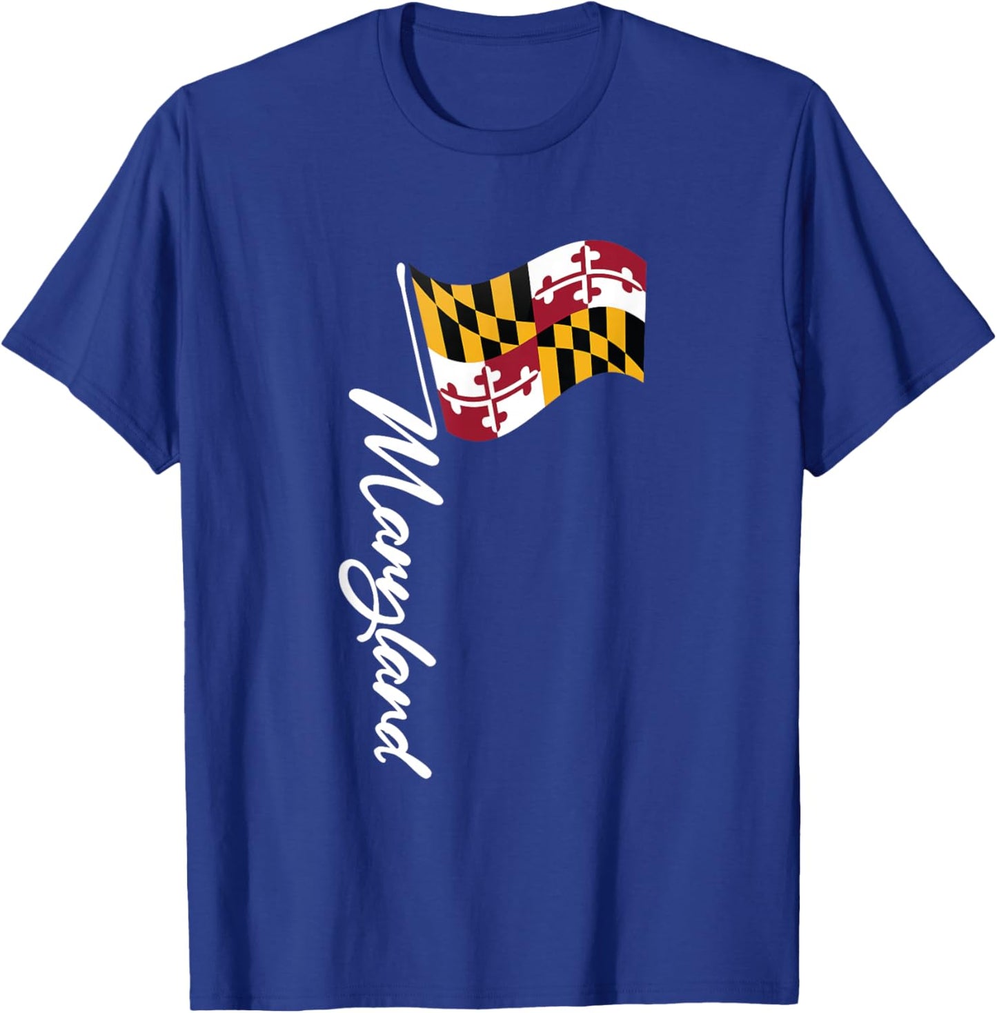 Maryland Signature Flag Pole - Elegant Marylander Flag T-Shirt - T-Shirt | Royal