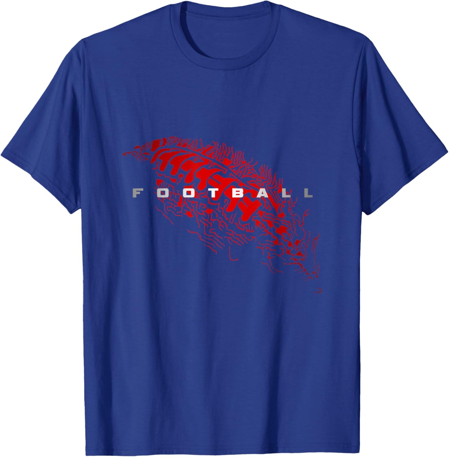 Football Apparel for Football Players or Fans - Men, Boys - Black Football - Classic Fit - Short Sleeve - Small T-Shirt - T-Shirt | Royal