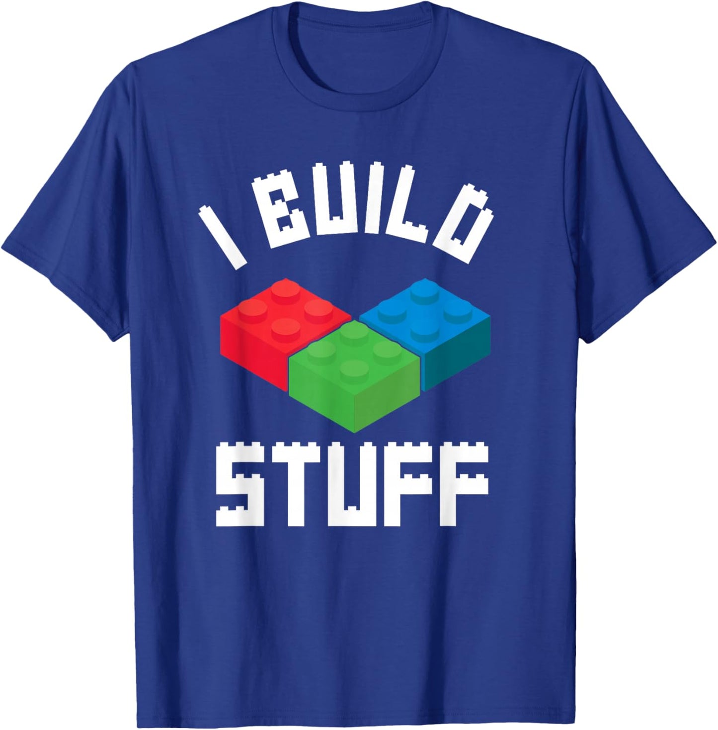 Build Stuff Master Builder Building Blocks Bricklayer Bricks T-Shirt - T-Shirt | Royal