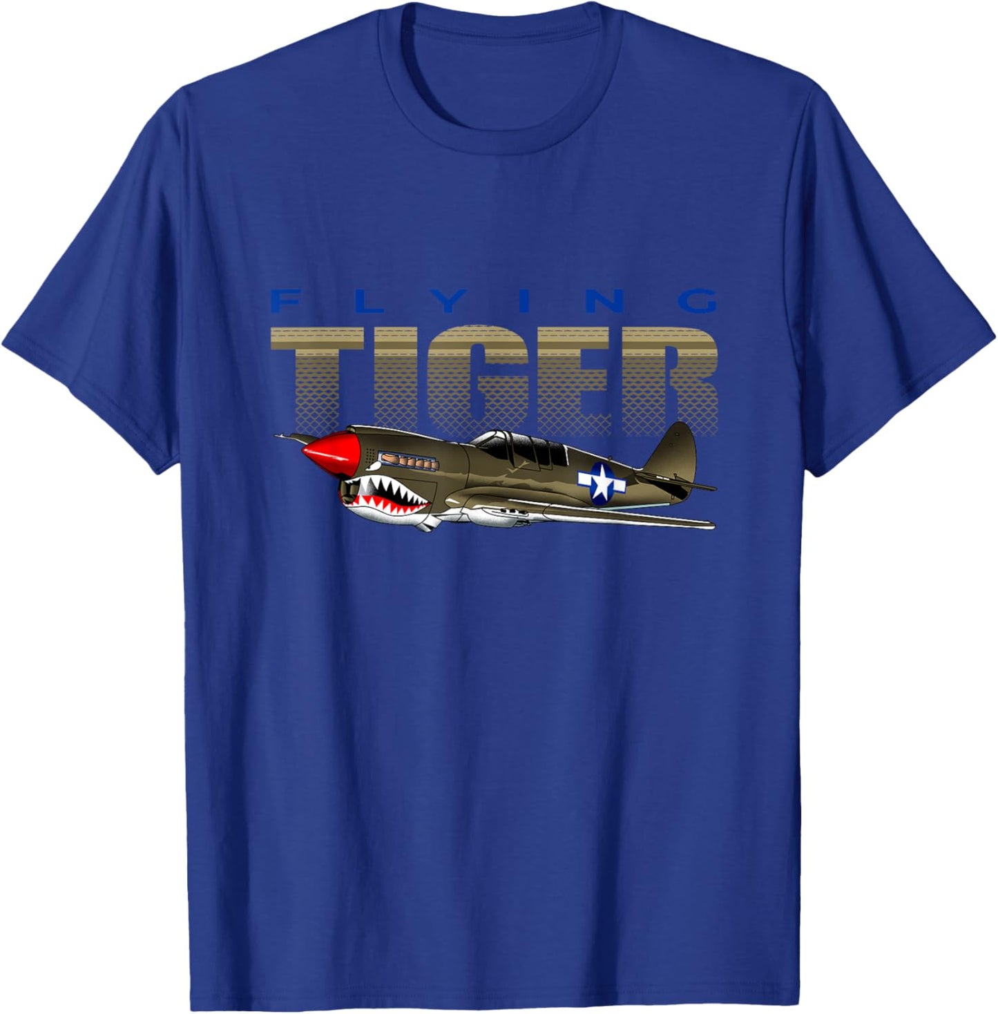 USA Military Vintage Warbird Warhawk Airplane T-Shirt - T-Shirt | Royal
