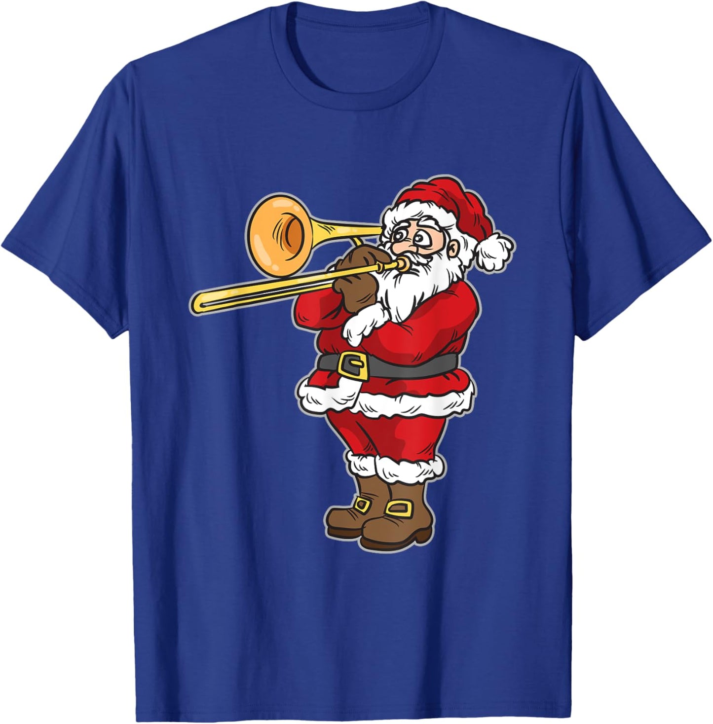 Santa Claus playing Trombone for Christmas T-Shirt - T-Shirt | Royal