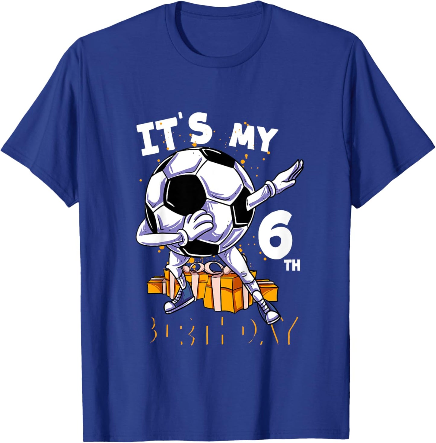 Kids Its My 6th Birthday Six Year Old Dabbing Ball Soccer T-Shirt - T-Shirt | Royal