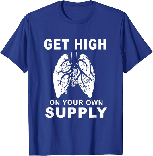 Get High On Your Own Supply Mindful Breathing Themed T-Shirt - T-Shirt | Royal
