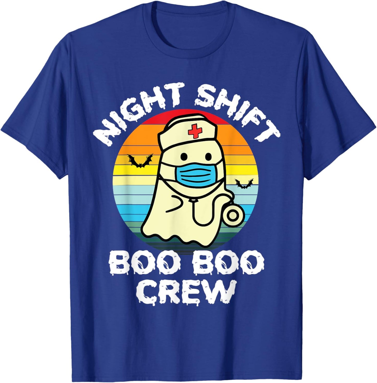 2023 Night Shift Boo Boo Crew Nurse Halloween For Nurses RN T-Shirt - T-Shirt | Royal