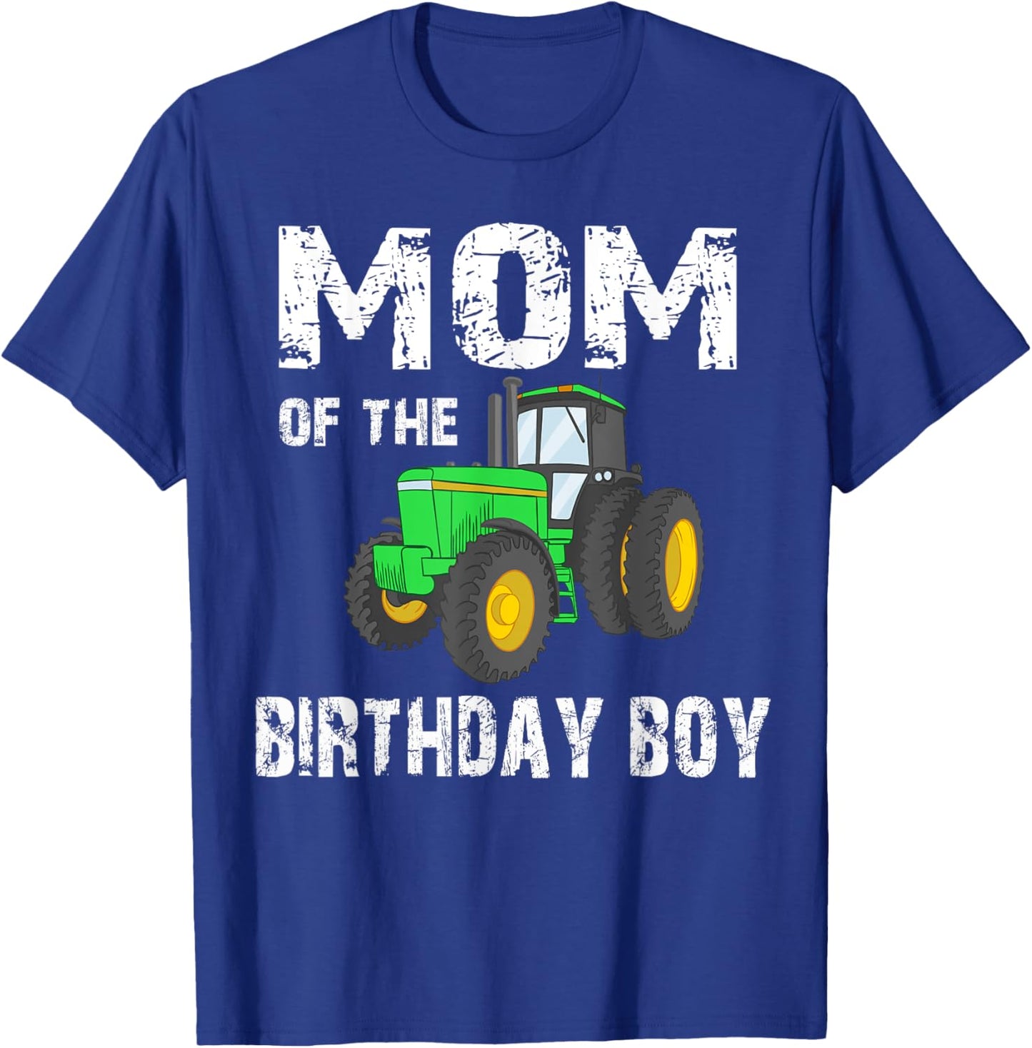 Mom of the Birthday Boy Vintage Farm Tractor Party family T-Shirt - T-Shirt | Royal