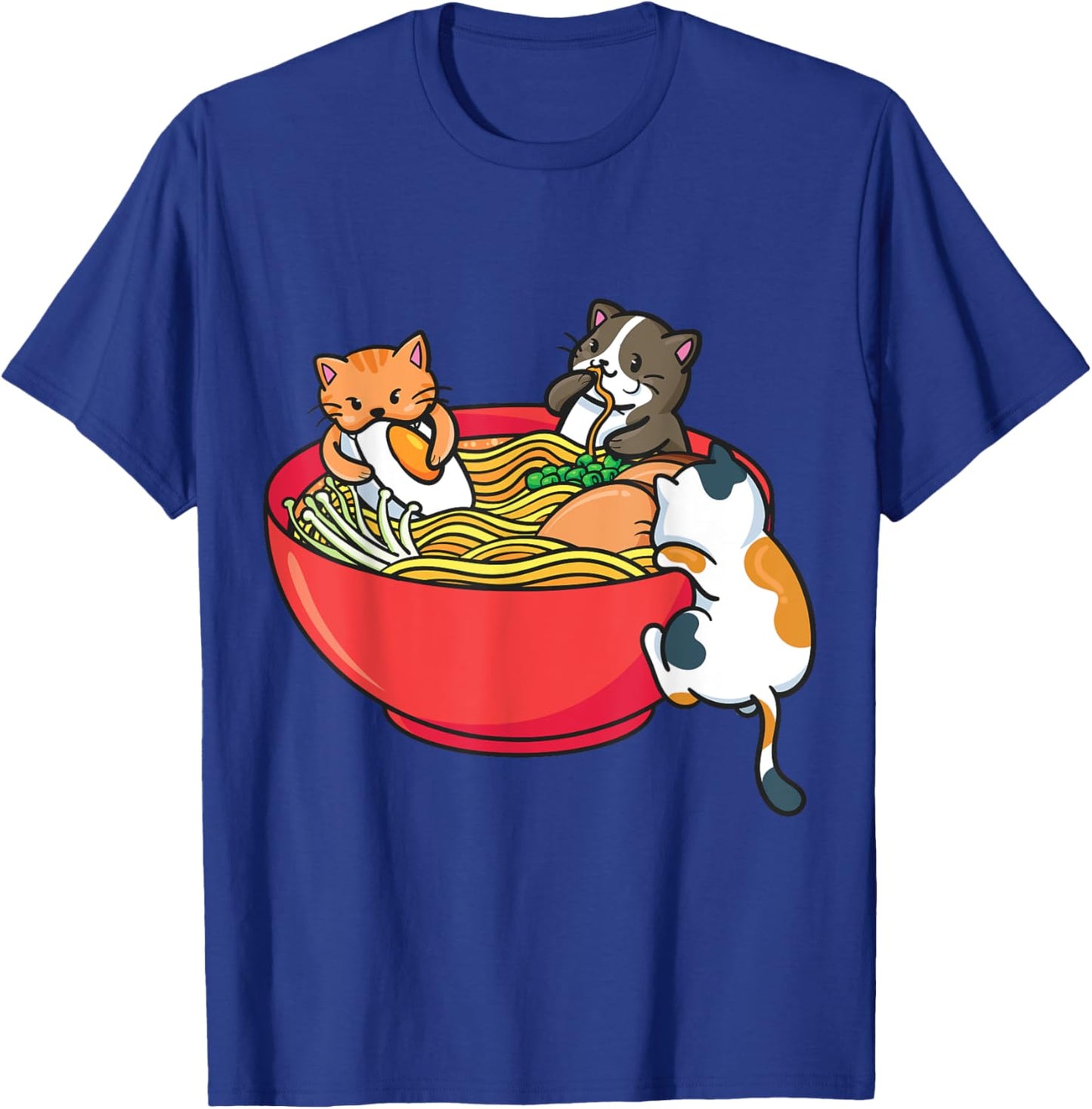 Japanese ramen noodles anime funny Japan cat T-Shirt - T-Shirt | Royal