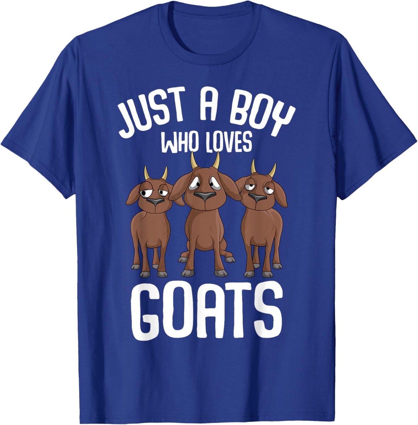 Just a Boy who loves Goats Farmers Goat Lover Kids Boys T-Shirt - T-Shirt | Royal