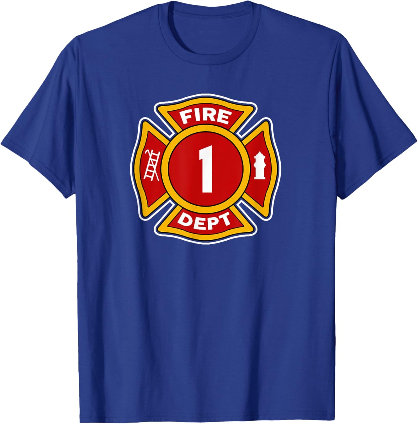 Fire 1 Dept Shirt | Firefighter Hero 1st Birthday Boys Gift T-Shirt - T-Shirt | Royal