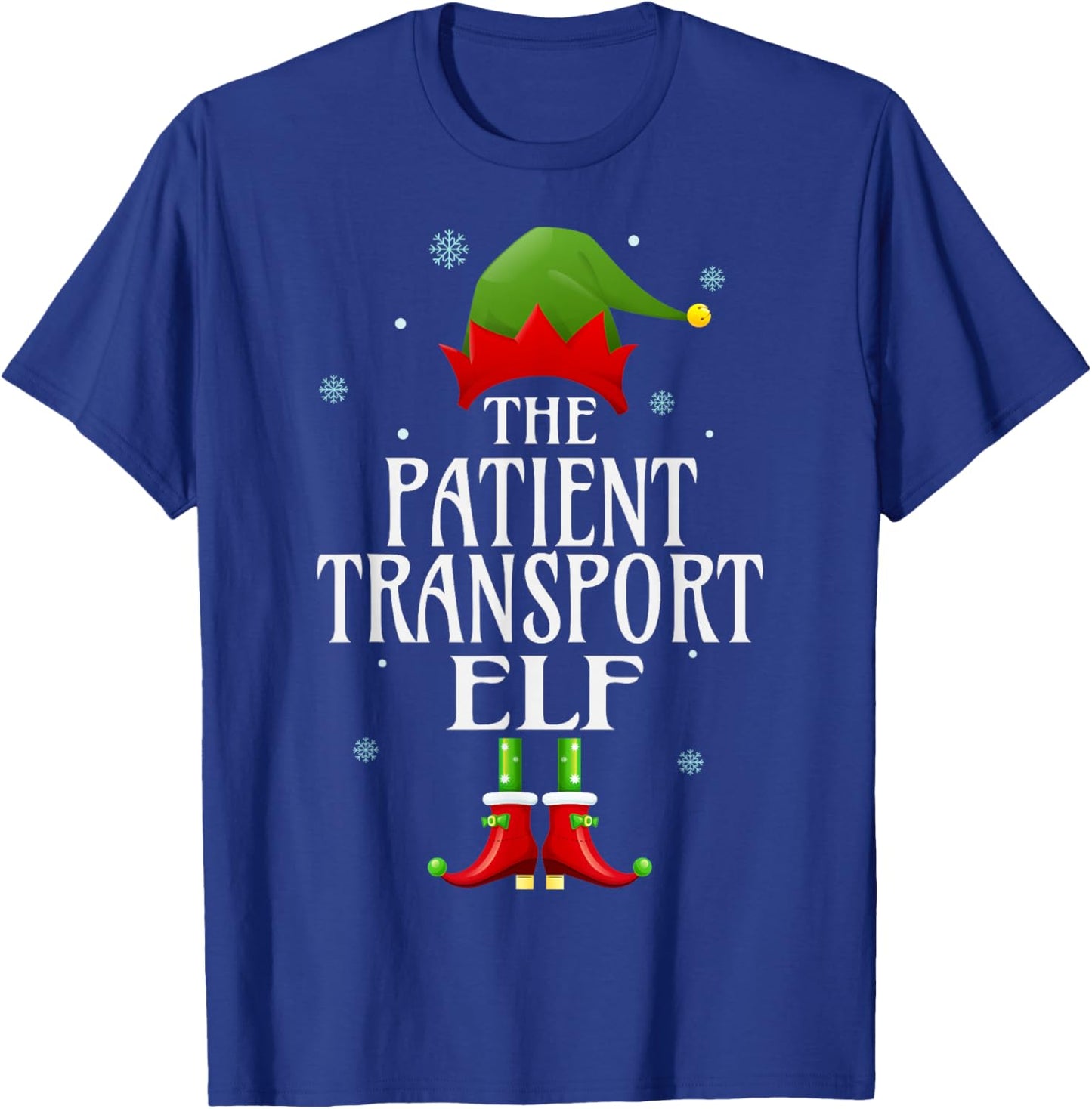 Patient Transport Elf Xmas Funny Family Matching Christmas T-Shirt - T-Shirt | Royal