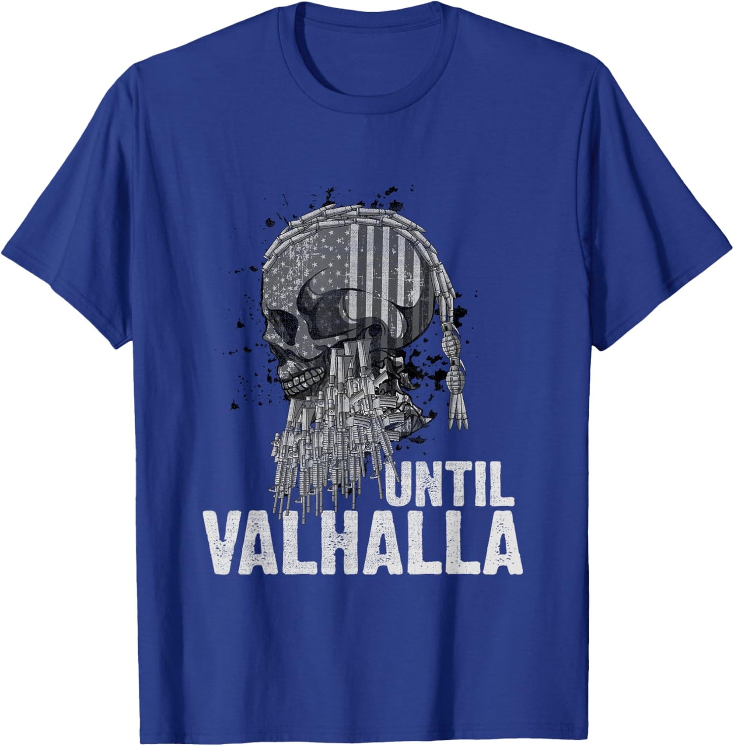 Until Valhalla Viking US Flag Vintage Shirt-Til Valhalla Men T-Shirt - T-Shirt | Royal