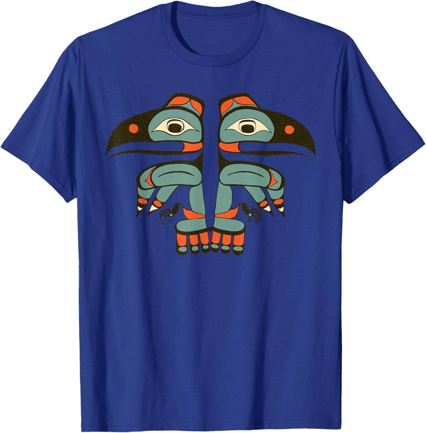 Thunderbird Northwest Art Native American Indian Tribe Style T-Shirt - T-Shirt | Royal