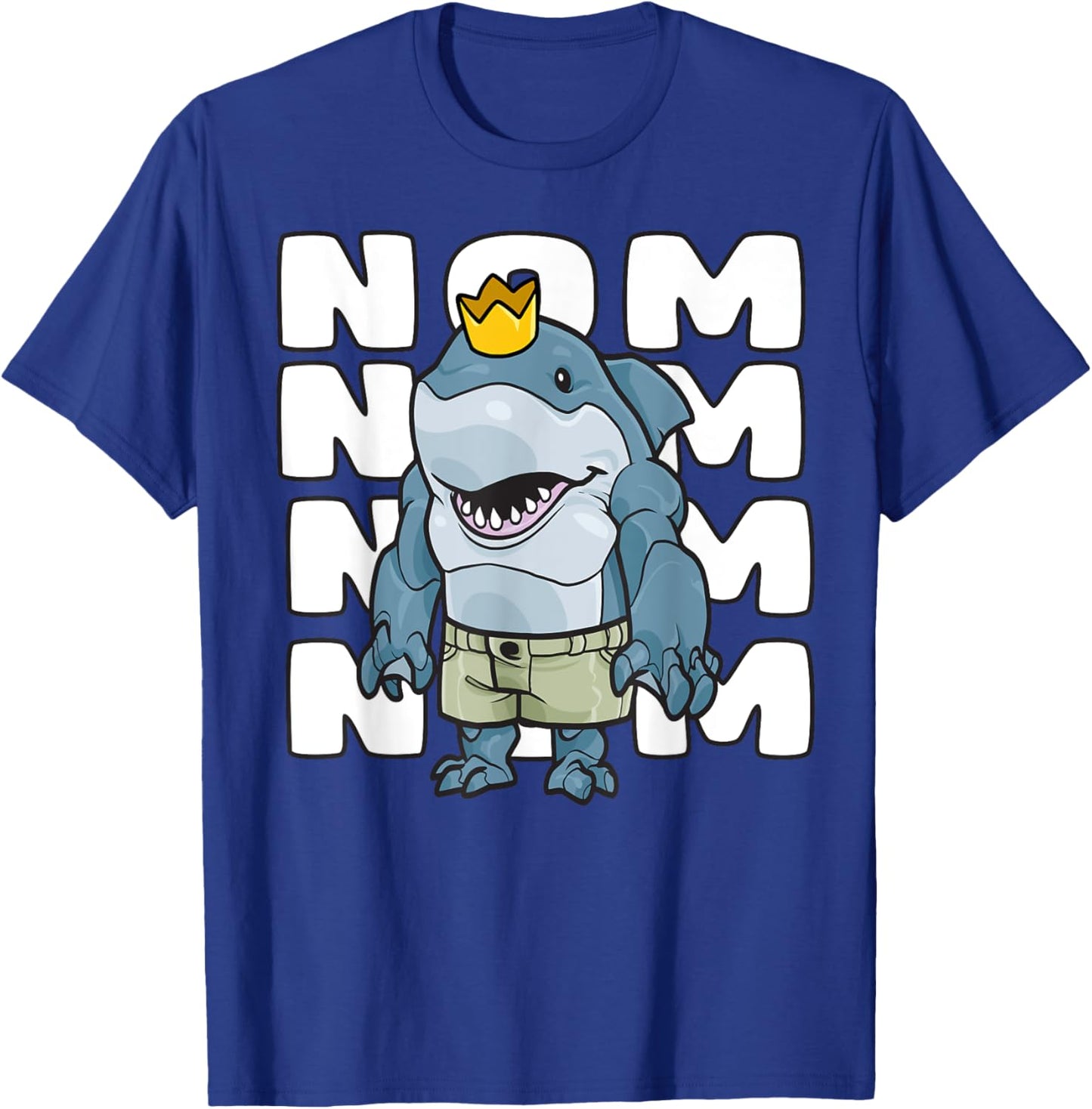 King of the Ocean Hungry Shark Baby Nom Nom Summer Camp Crew Men Women Kids T-Shirt - T-Shirt | Royal