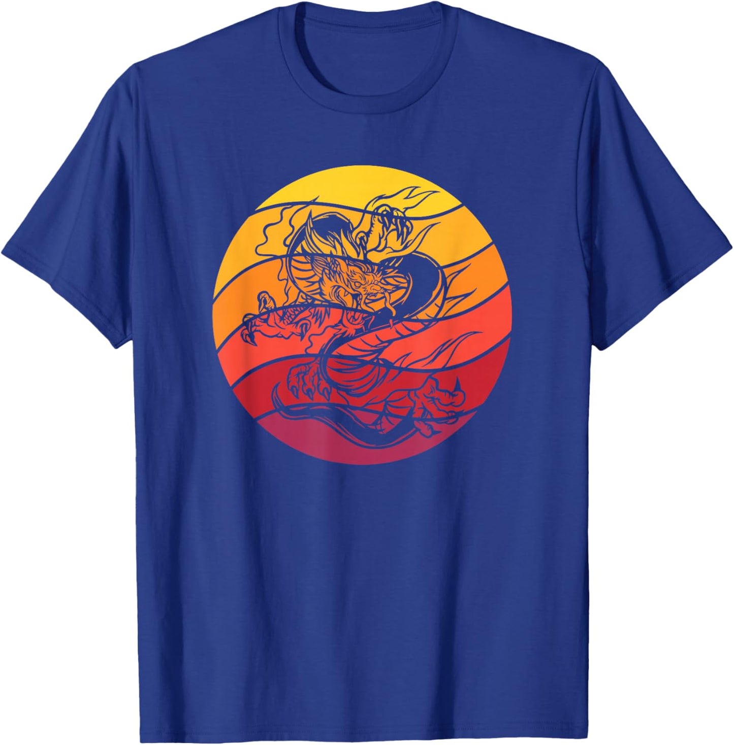 Dragon Retro Style Vintage T-Shirt - T-Shirt | Royal