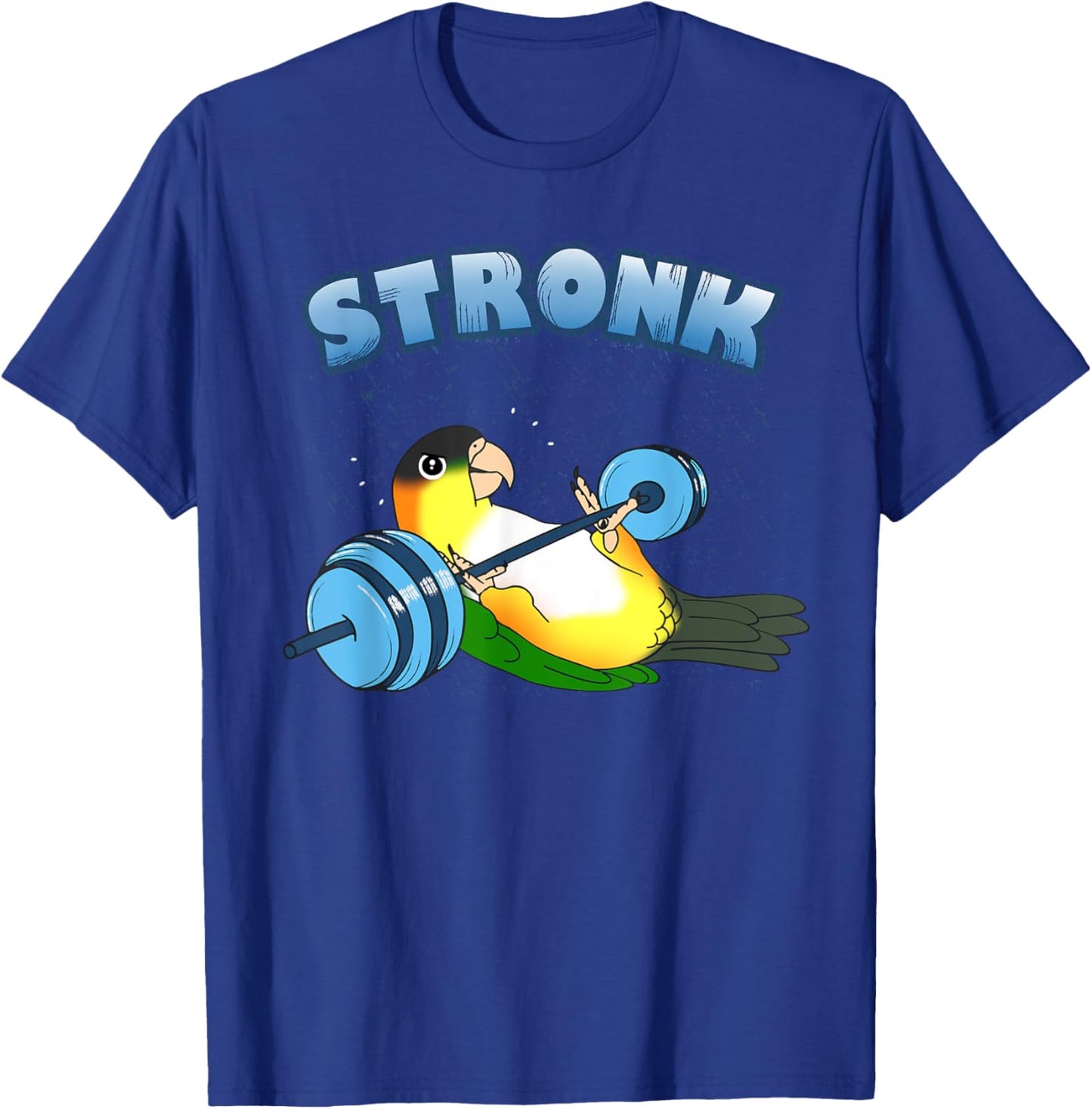 Stronk Parrot Gym workout Black headed Caique Birb memes T-Shirt - T-Shirt | Royal