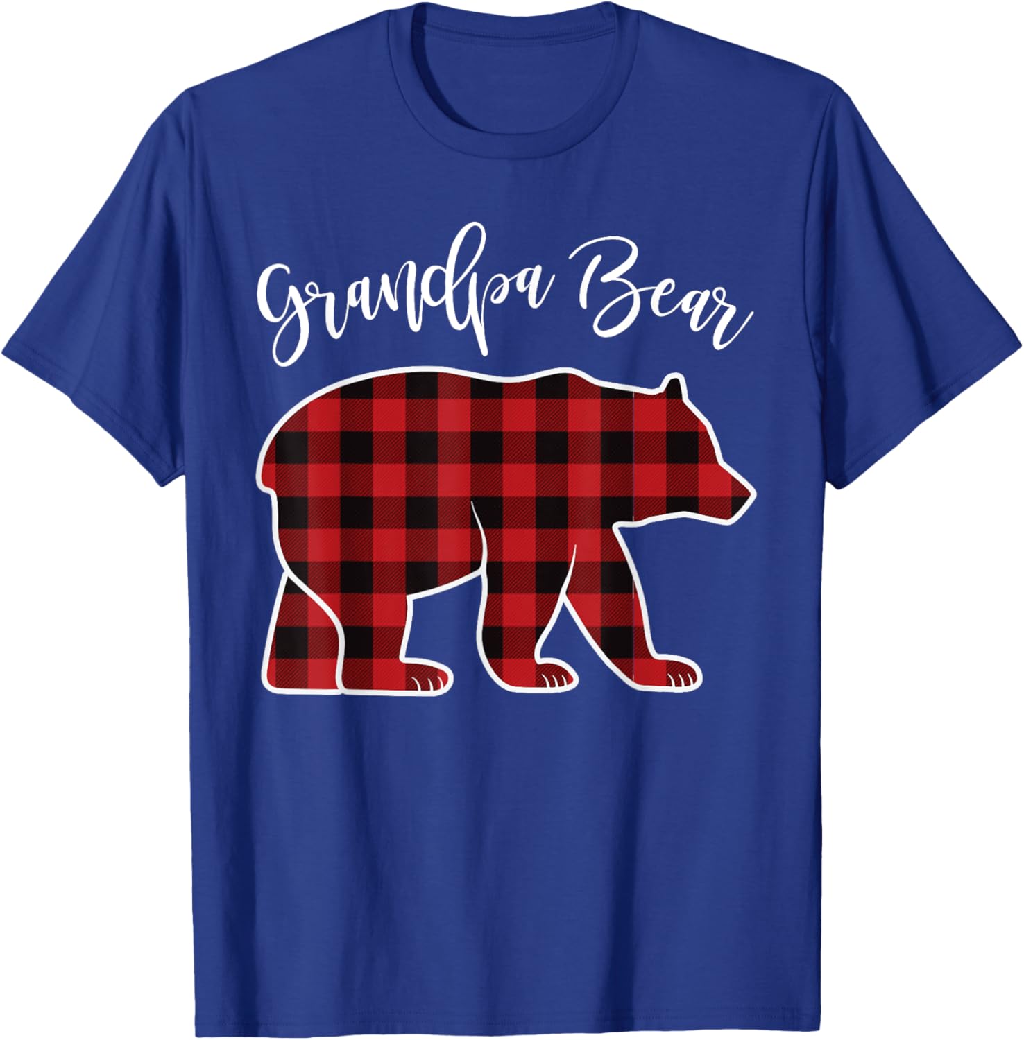 Grandpa Bear Pajama Red Buffalo Xmas Funny Family Christmas T-Shirt - T-Shirt | Royal