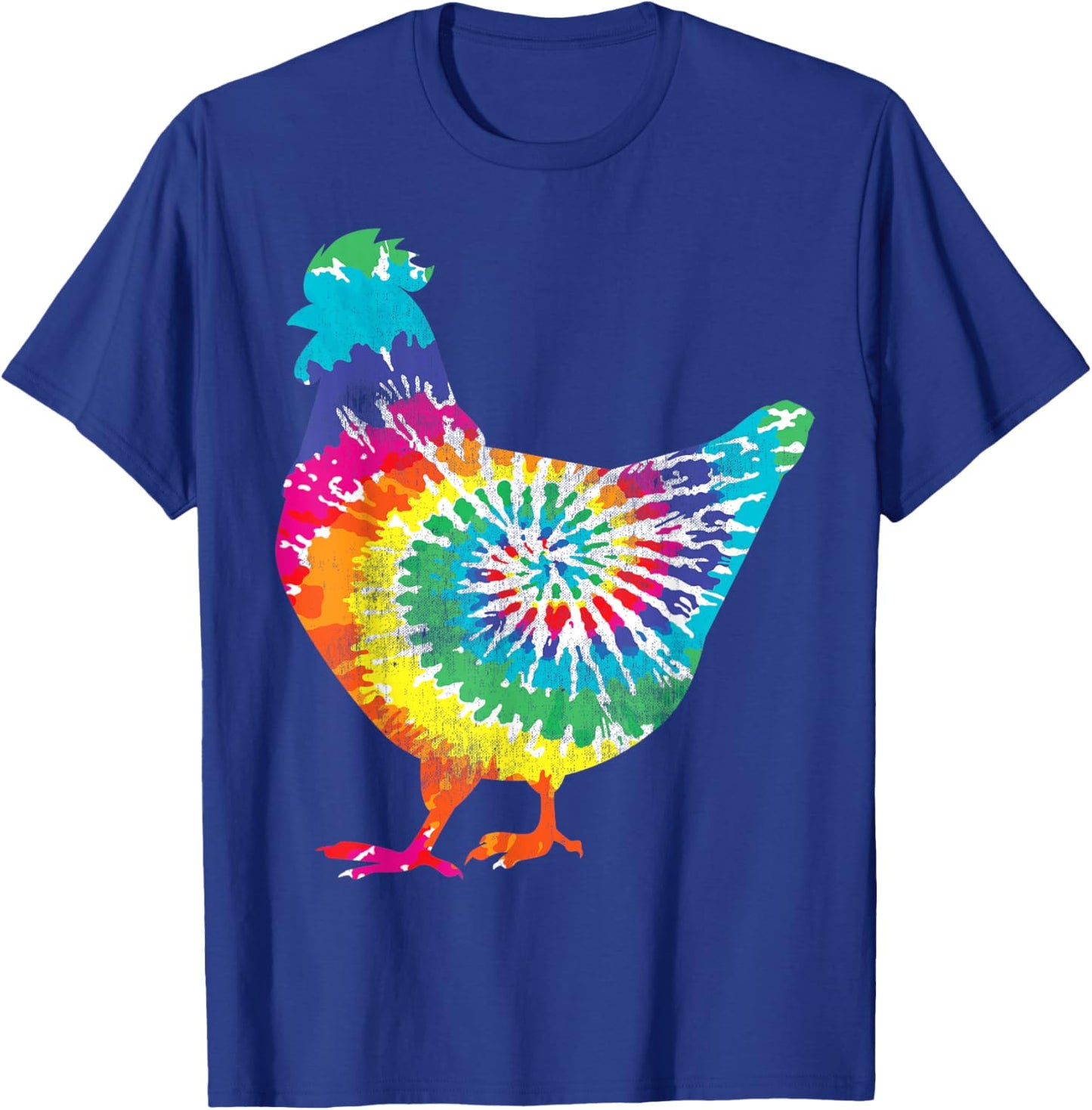 Tie Dye Chicken For Hippy Farmer Hobby Farm T-Shirt - T-Shirt | Royal