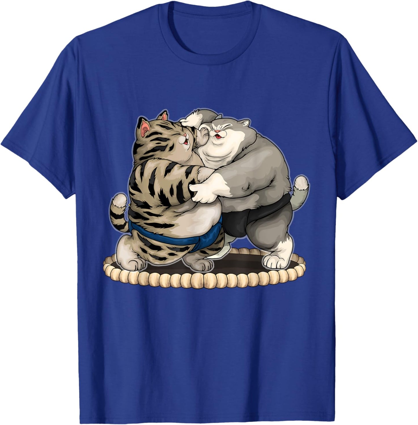 Funny Fat Sumo Wrestler Cats T-Shirt - T-Shirt | Royal