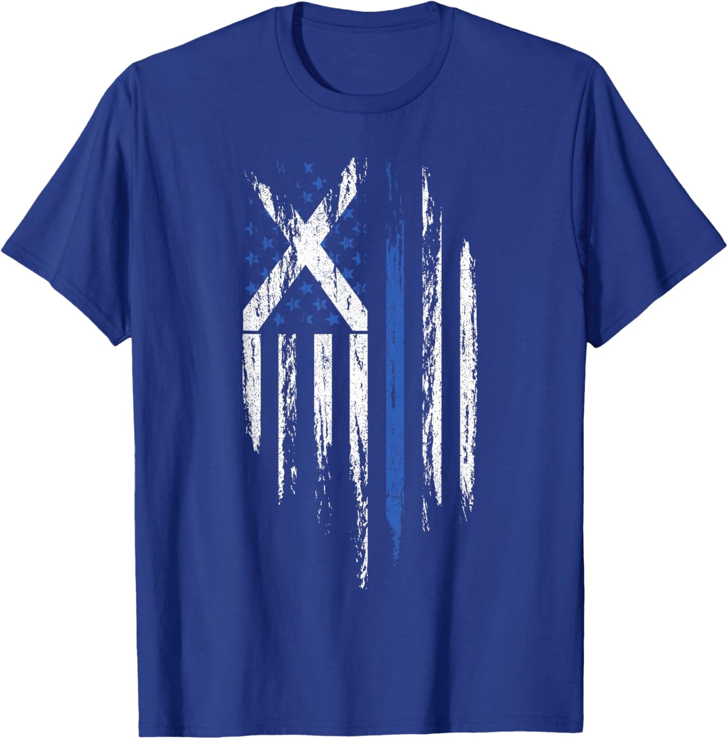 Scottish American Flag Combo Scotland USA Saltire Gift T-Shirt - T-Shirt | Royal