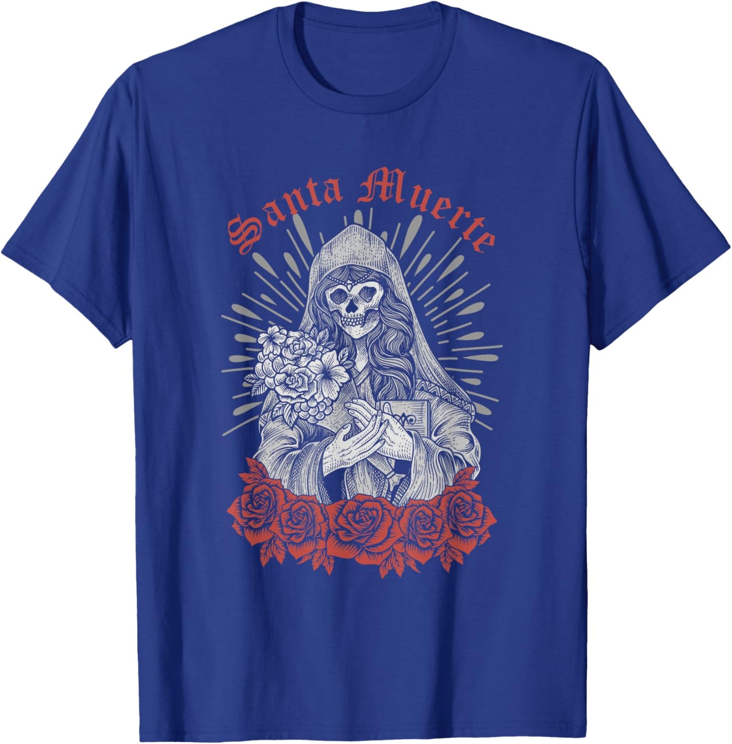 Santa Muerte Mexican Female Deity Dead Sugar Skull Satanic T-Shirt - T-Shirt | Royal