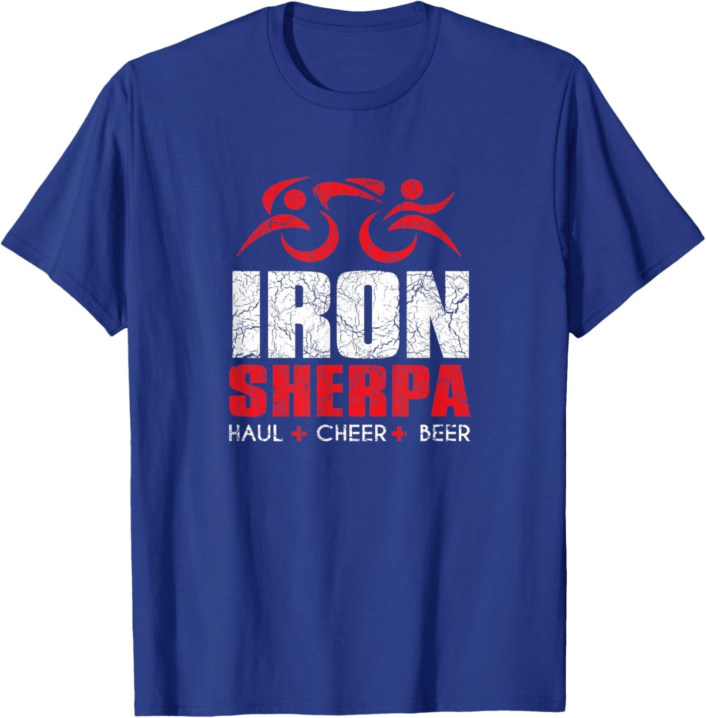 IRON Tri SHERPA Triathlete Triathlon Haul Cheer Beer Design T-Shirt - T-Shirt | Royal
