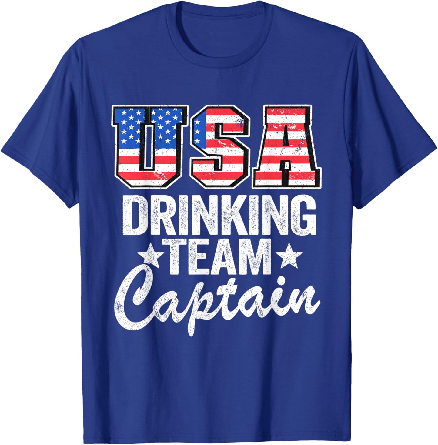 USA Drinking Team Captain American Flag 4th Of July Beer T-Shirt - T-Shirt | Royal