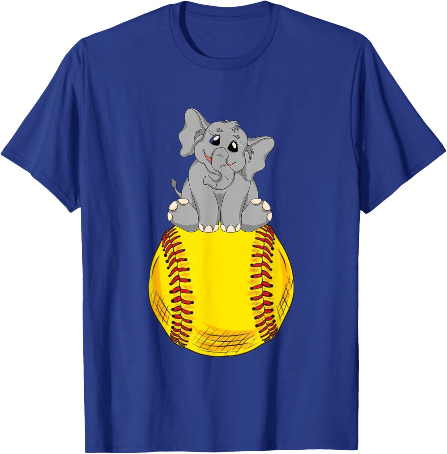 Fastpitch Elephant Funny Softball T-Shirt - T-Shirt | Royal
