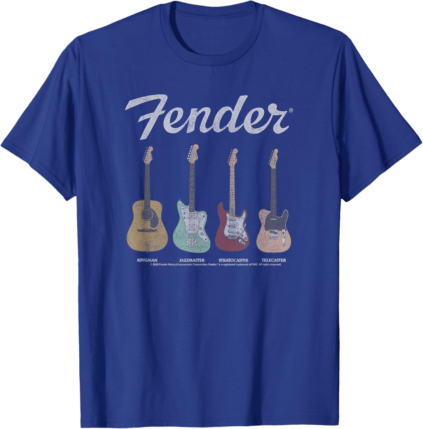 Fender Vintage Guitar Lineup Small T-Shirt - T-Shirt | Royal