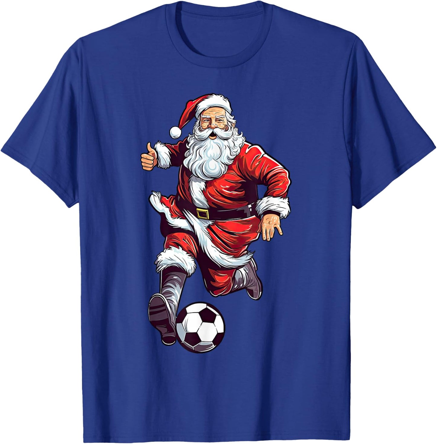 Santa Claus Playing Soccer Ball Soccer Player Christmas Xmas T-Shirt - T-Shirt | Royal