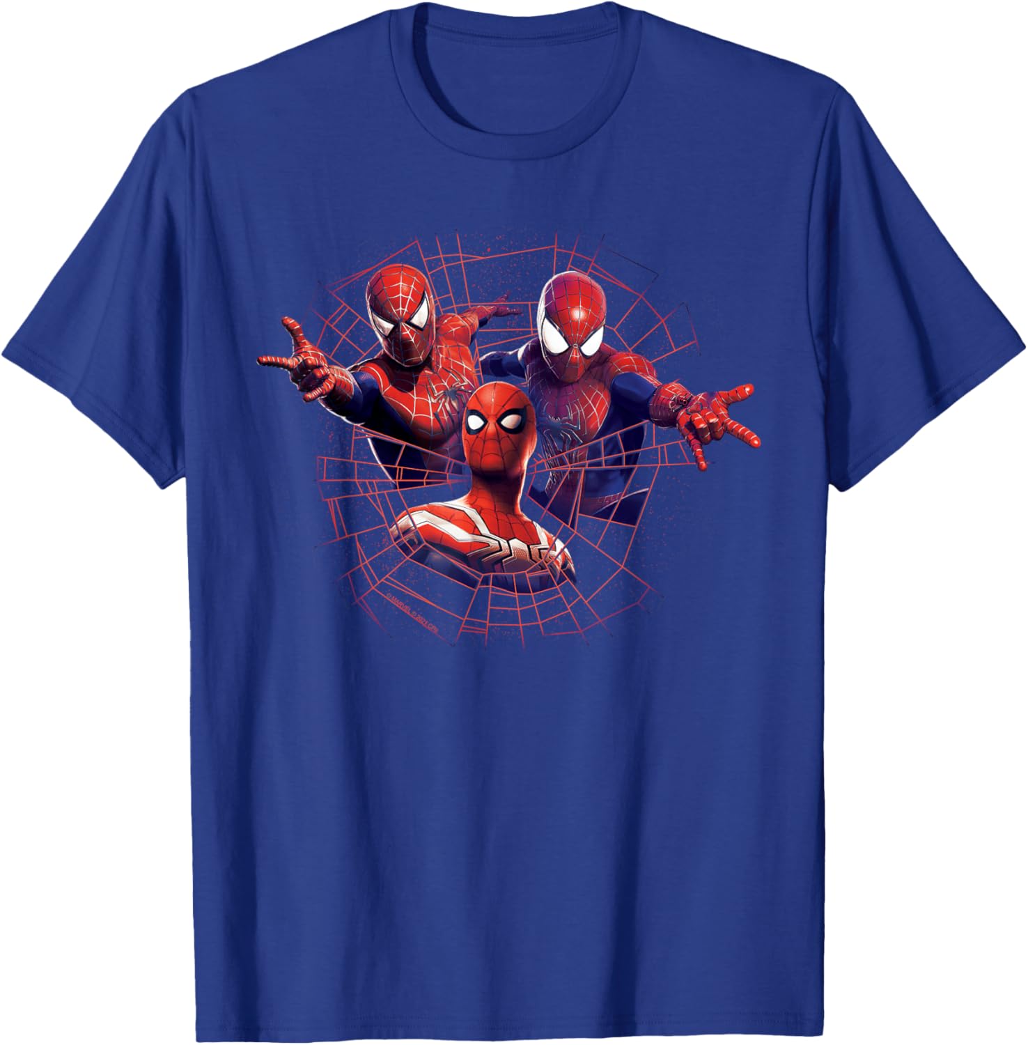 Marvel Spider-Man: No Way Home Spider-Men Web T-Shirt - T-Shirt | Royal
