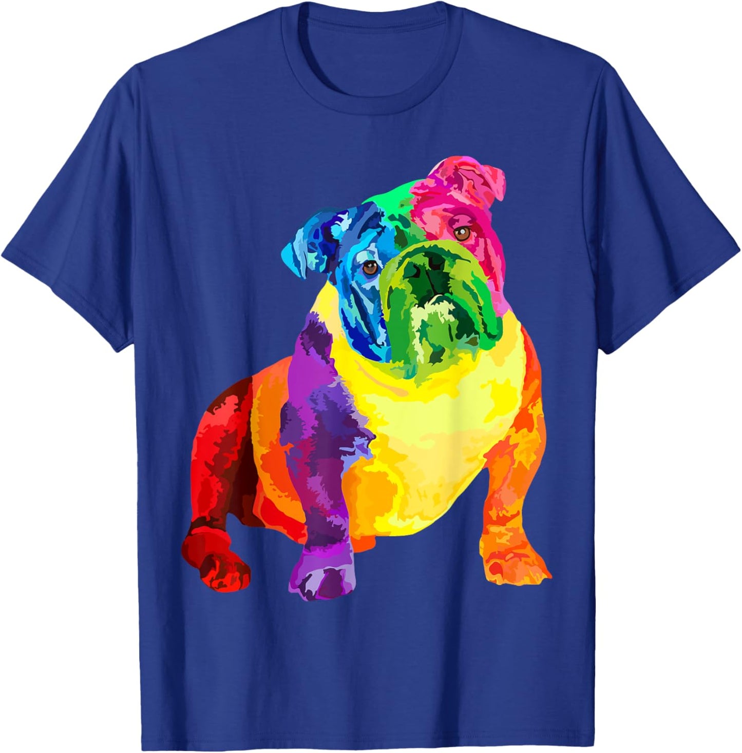 Dog Lover Gifts Colorful Cool English Bulldog T-Shirt - T-Shirt | Royal