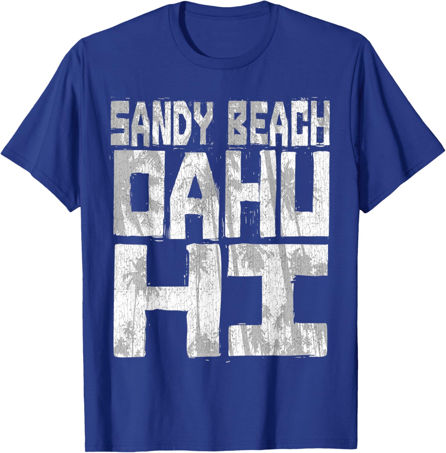SANDY BEACH OAHU HI - Chunk Block Palms T-Shirt - T-Shirt | Royal