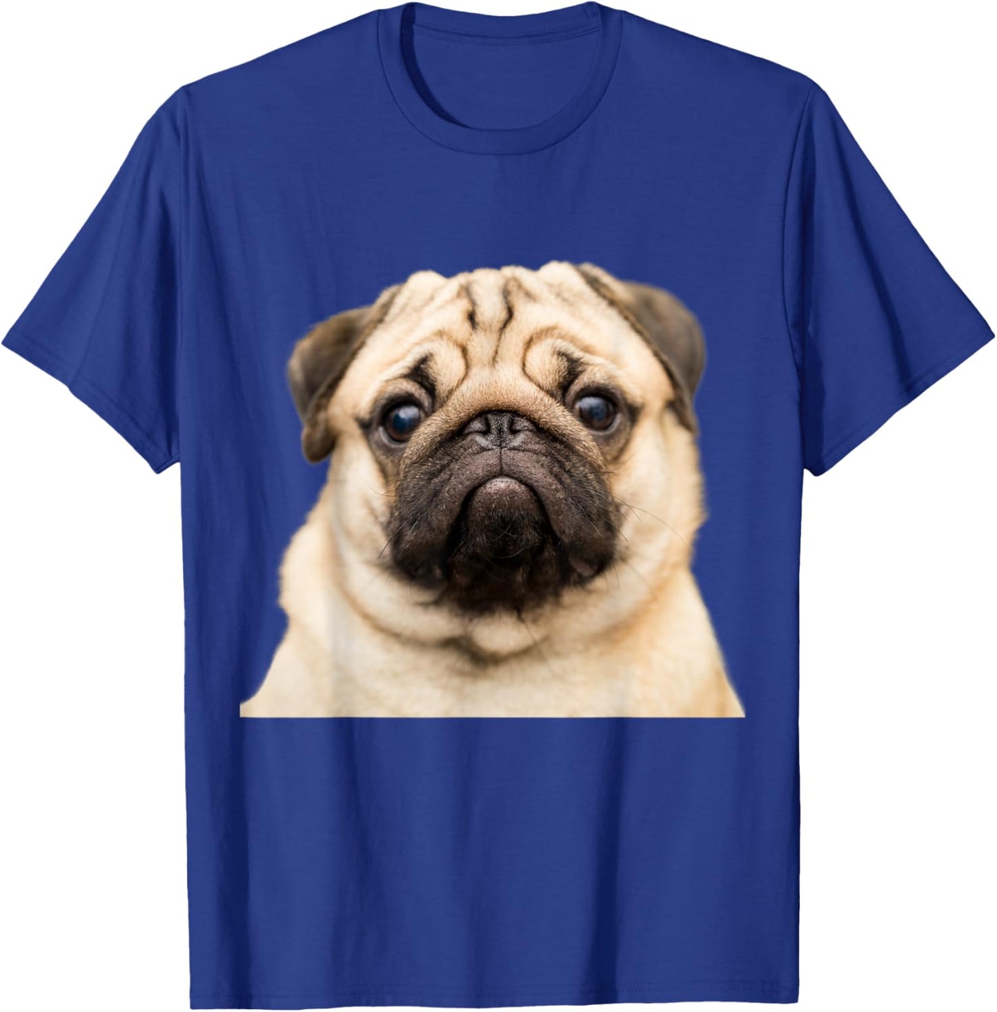 Pug Dog Face Close Up T-Shirt - T-Shirt | Royal