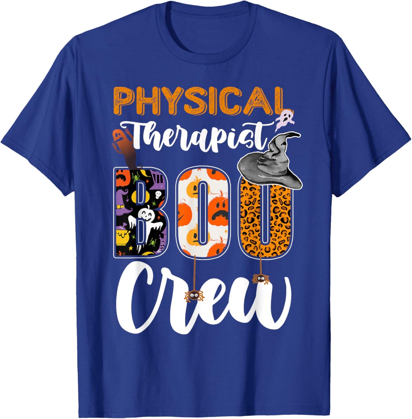 Physical Therapist Boo Crew Ghost Therapy Halloween Matching T-Shirt - T-Shirt | Royal