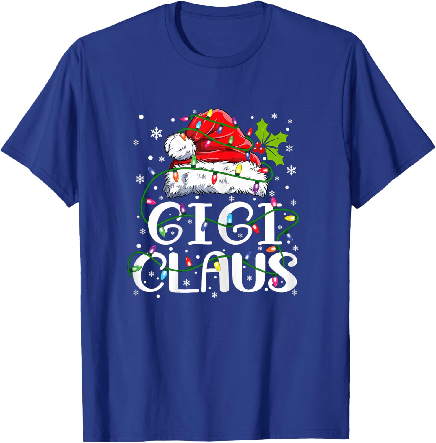 Gigi Claus Shirt Christmas Lights Pajama Family Matching T-Shirt - T-Shirt | Royal