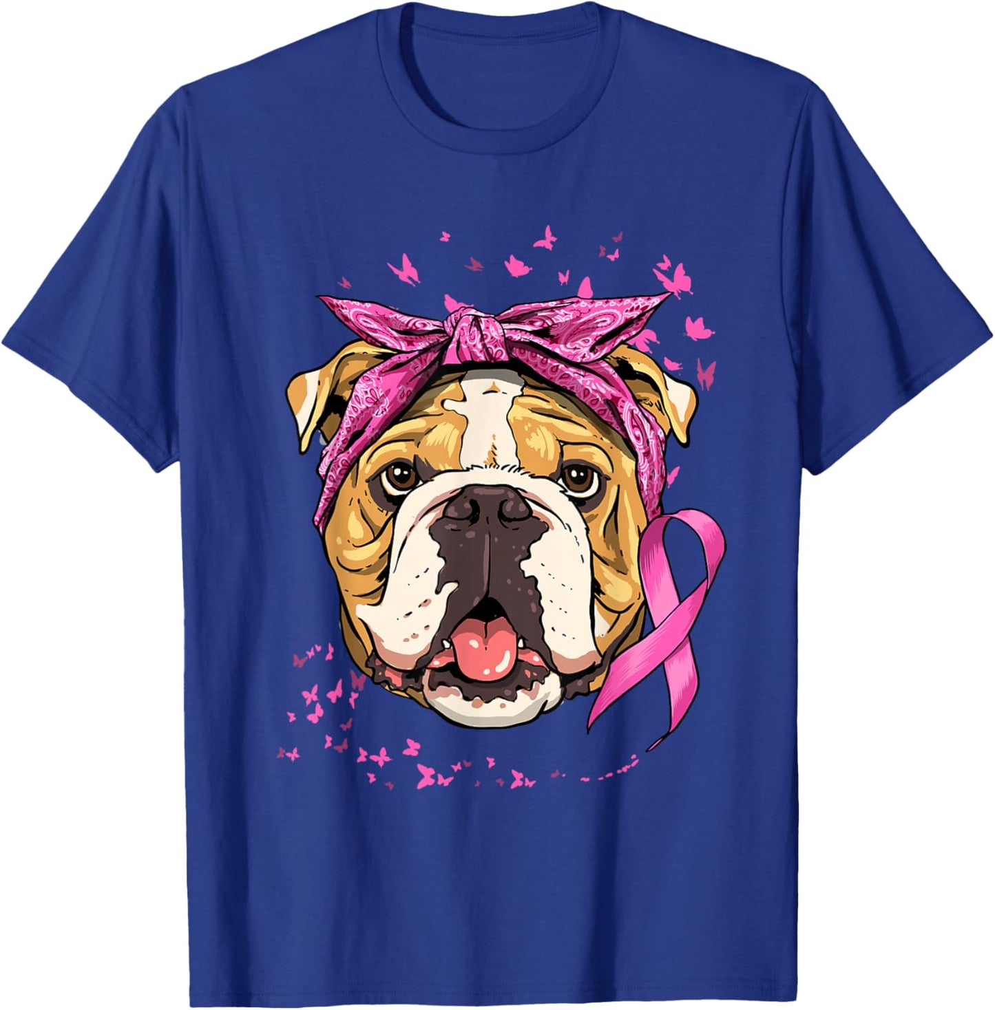 American bulldog Breast Cancer Awareness Cancer Survivors T-Shirt - T-Shirt | Royal