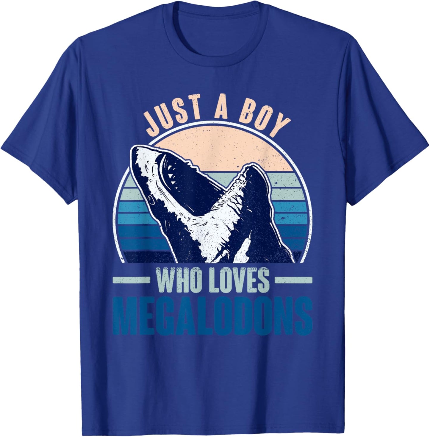Just A Boy Who Loves Megalodons - Megalodon Shark T-Shirt - T-Shirt | Royal