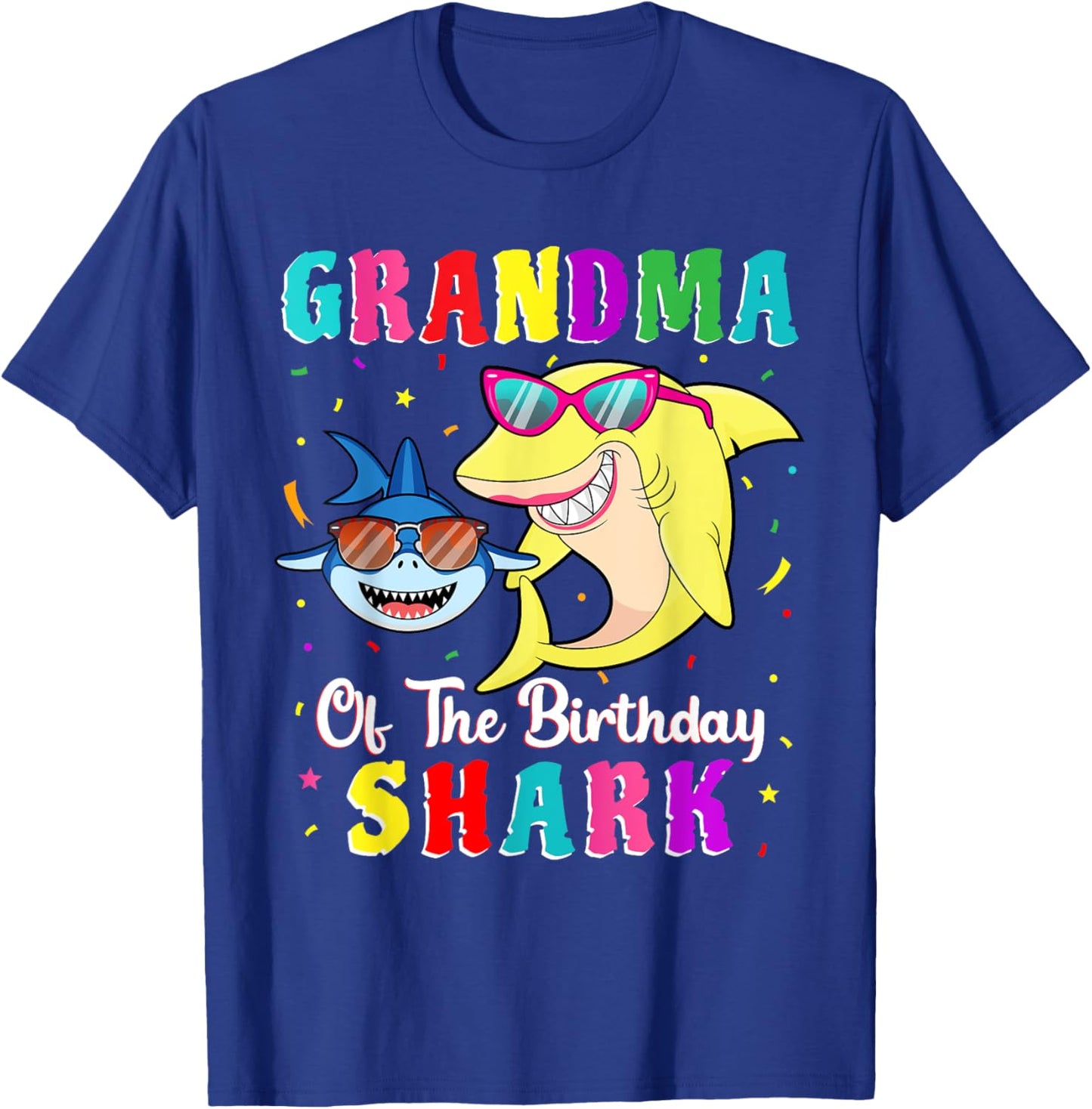 Grandma Of The Shark Birthday Family Birthday Grandson T-Shirt - T-Shirt | Royal