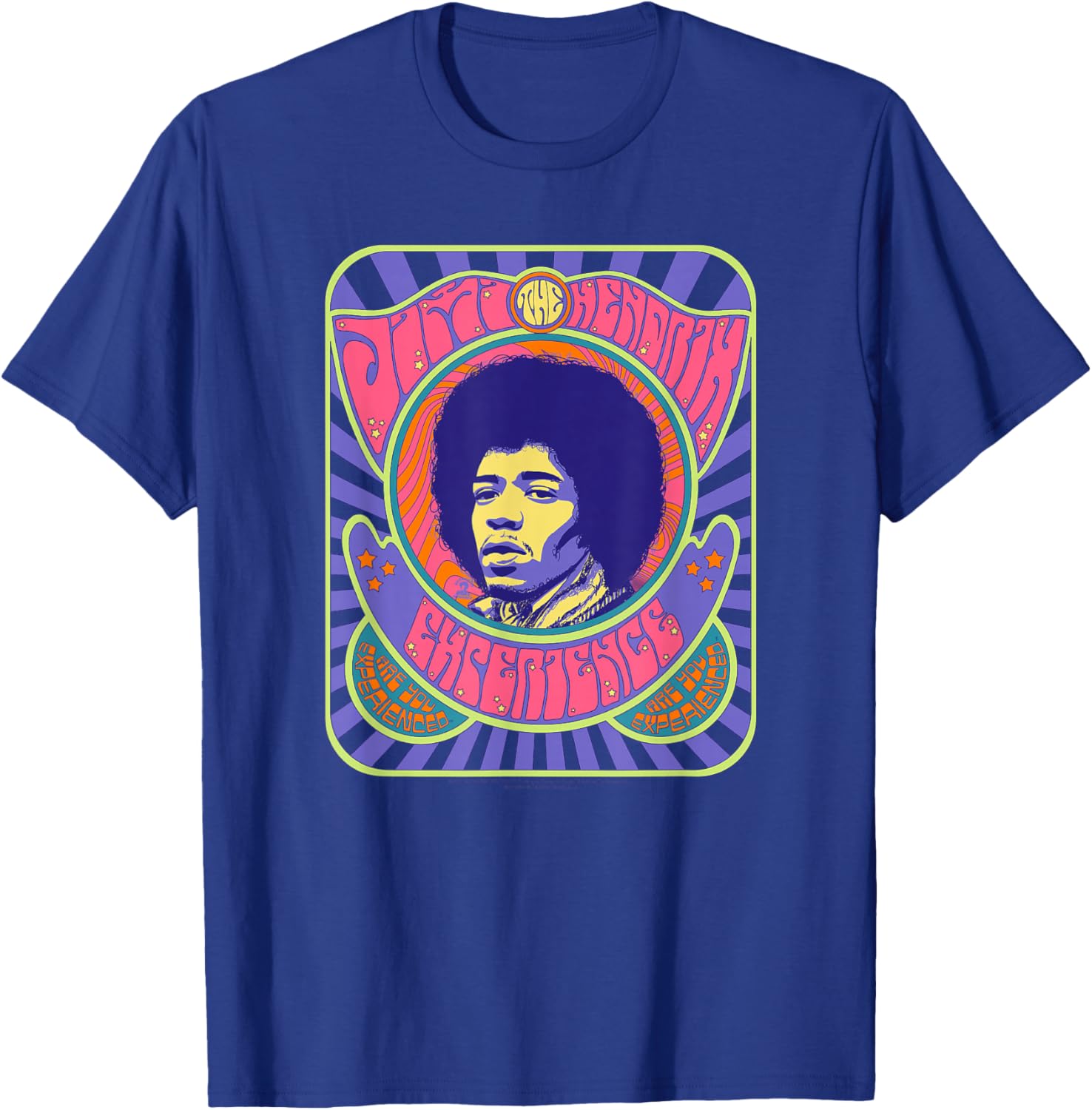 Jimi Hendrix Psychedelic Poster T-Shirt - T-Shirt | Royal