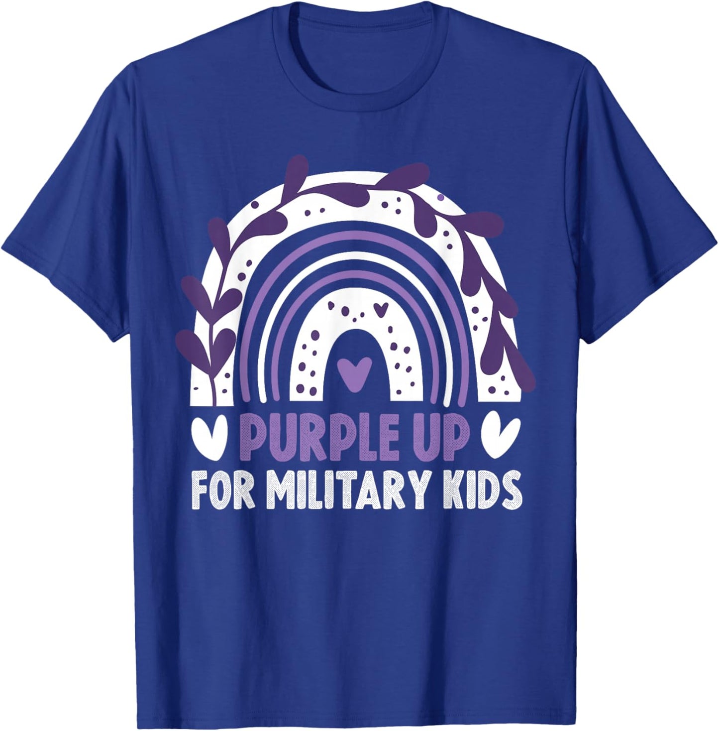 Purple Up for Military Kids Month Military Child Rainbow T-Shirt - T-Shirt | Royal